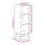 vidaXL Buffet avec portes en verre gris béton 35x37x120 cm