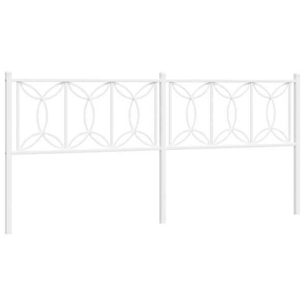 vidaXL Tête de lit métal blanc 200 cm