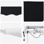 vidaXL Auvent Rétractable Noir 600 × 300 cm Tissu et Métal