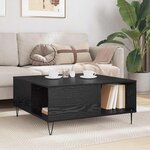 vidaXL Table basse Chêne noir 80 x 80 x 36 5 cm Bois d'ingénierie