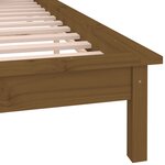 vidaXL Cadre de lit LED marron miel 120x190cm petit double bois massif