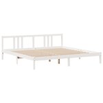 vidaXL Cadre de lit avec tête de lit sans matelas blanc 200x200 cm