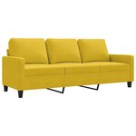 vidaXL Canapé à 3 places Jaune 180 cm Velours