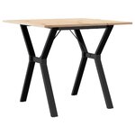 vidaXL Table à manger cadre en Y 80x80x75 cm bois de pin massif acier