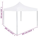 vidaXL Tente de réception pliable professionnelle 3x3 m Acier Blanc