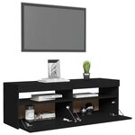 vidaXL Meuble TV avec lumières LED noir 120x35x40 cm
