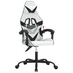 vidaXL Chaise de jeu Blanc et noir Similicuir