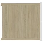 vidaXL Tables de chevet 2 Pièces Blanc et chêne sonoma 40x30x30 cm