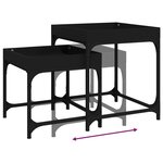 vidaXL Tables d'appoint 2 Pièces Noir Bois d'ingénierie