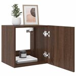 vidaXL Meuble TV mural avec lumières LED chêne marron 40 5x35x40 cm