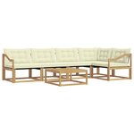 vidaXL Ensemble de canapés d'extérieur 6 Pièces Blanc et crème