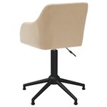 Vidaxl chaise pivotante de salle à manger crème tissu