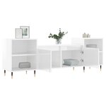 vidaXL Meuble TV Blanc brillant 160x35x55 cm Bois d'ingénierie