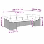 vidaXL Ensemble de canapé de jardin 7 pièces avec coussins gris clair poly rattan