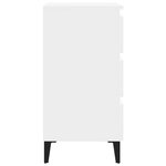vidaXL Table de chevet avec pieds en métal blanc 40x35x69 cm