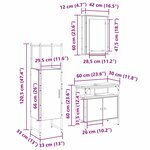 vidaXL Ensemble de mobilier de salle de bain avec étagère 3 Pièces Marron