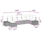 vidaXL Ensemble de canapé de jardin avec coussin 7 Pièces Marron et rouge