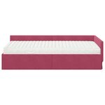 vidaXL Cadre de lit d'angle avec matelas Autre 2 Pièces Vert Velours