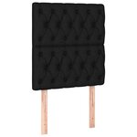 vidaXL Sommier à lattes de lit avec matelas et LED Noir 80x200cm Tissu