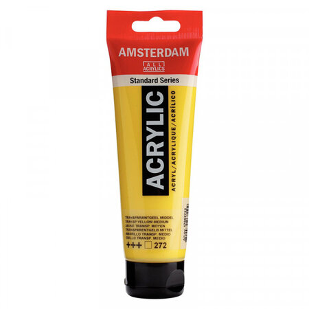 Peinture acrylique en tube - jaune transparent moyen - 120ml - amsterdam