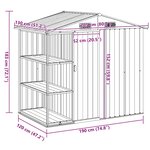 vidaXL Abri de jardin avec étagère Gris 205x130x183 cm Fer