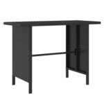 vidaXL Salon de jardin 4 Pièces Résine tressée Noir