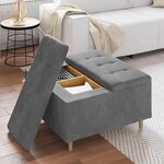 vidaXL Pouf de rangement Gris foncé 80 x 80 x 45 cm Velours