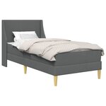 vidaXL Cadre de lit avec matelas Gris foncé 100 x 200 cm Polyester