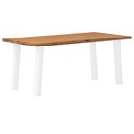 vidaXL Table à manger marron clair bois de chêne massif rectangulaire