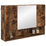 vidaXL Armoire Miroir Chêne fumé 80 x 17 x 55 cm Bois d'ingénierie