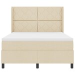 Lit box spring vidaXL avec matelas et LED Crème 140x200 cm Tissu