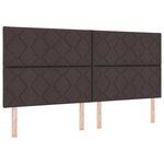 vidaXL Lit à ressort LED avec matelas Marron foncé 200 x 200 cm tissu