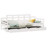 vidaXL Lit de jour et tiroirs sans matelas blanc 80x200 cm bois massif