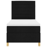 vidaXL Lit à ressorts avec matelas Noir 90 x 200 cm tissu