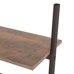 vidaXL Étagère inclinée à 5 niveaux Marron foncé et noir 64x34x185 5cm