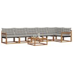 vidaXL Ensemble de canapés d'extérieur 7 Pièces Gris Naturel et Clair