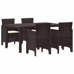 vidaXL Ensemble de salle à manger pour jardin 5 pc Marron Rattan Polt