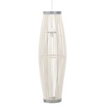 vidaXL Lampe suspendue Blanc Osier 40 W 27x68 cm Ovale E27