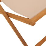 vidaXL Chaises de plage pliantes lot de 2 taupe tissu et bois massif