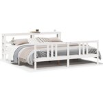 vidaXL Cadre de lit avec tête de lit sans matelas blanc 200x200 cm
