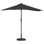 vidaXL Parasol de jardin Noir 294 x 150 x 223 cm tissu