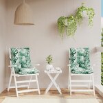 vidaXL Coussins de chaise à dossier bas lot de 2 modèle de feuille