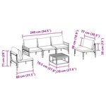 vidaXL Ensemble de canapé de jardin 6 Pièces Anthracite Acier