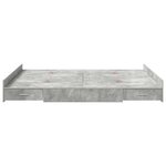 vidaXL Cadre de lit avec rangement avec tiroir Gris béton 135 x 190 cm