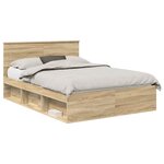 vidaXL Cadre de lit Sonoma 140 x 200 cm Bois d'ingénierie
