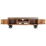 Vidaxl meuble tv avec roues 110x30x37 cm bois de récupération massif