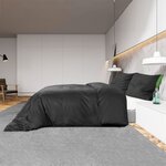 vidaXL Ensemble de housse de couette Noir 260x240 cm Coton