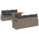 vidaXL Ensemble de canapé de jardin 7 Pièces Gris 100 x 55 x 73 cm