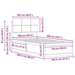 vidaXL Cadre de lit avec tête de lit rembourrée Gris clair