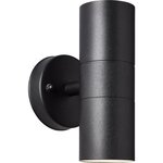 Applique murale extérieure 2L noir métal-verre GU10 max 18W IP44